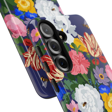 Midnight Floral Bouquet Phone Case – Vibrant Blooms & Enchanted Garden