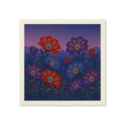 🦚🌺 The Peacock Jewel Twilight Garden Napkins – Art Deco Floral Elegance