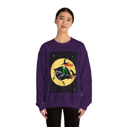 A Witch’s Moonlit Flight Unisex Heavy Blend™ Crewneck Sweatshirt