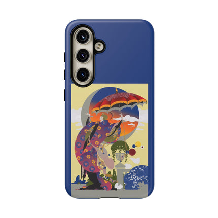 Parasol Sunset Geisha Phone Case – Elegant Twilight Grace