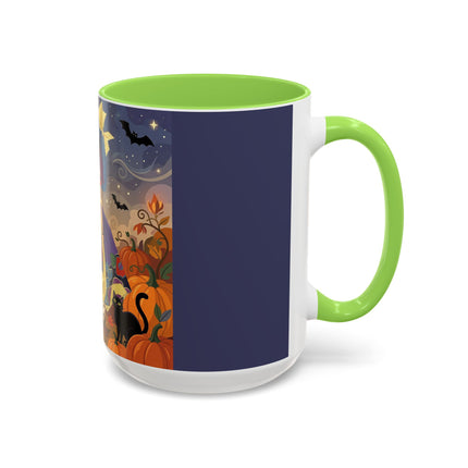 🌙🎃 The Moonlit Garden Walk Colorful Mug – Elegant Halloween Charm