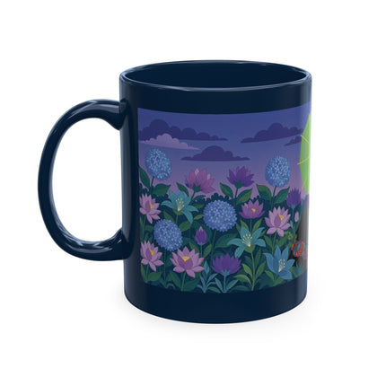 🧶☂️ The Lady Of The Garden Knitting Circle Ceramic Mug – Art Deco Floral Whimsy