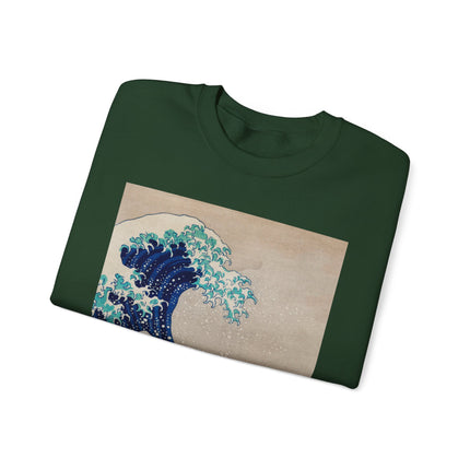 The Great Wave off Kanagawa by Katsushika Hokusai Heavy Blend™ Crewneck Sweatshirt