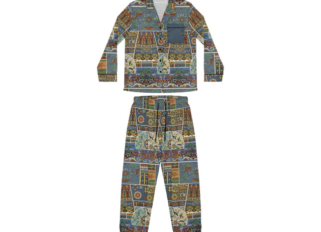 Chinois et Japonais by Auguste Racinet Women's Satin Pajamas (AOP)