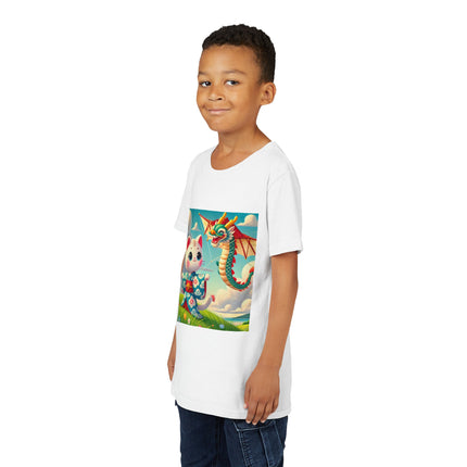 Geisha Kitten and the Dragon Kite Youth Short Sleeve Tee