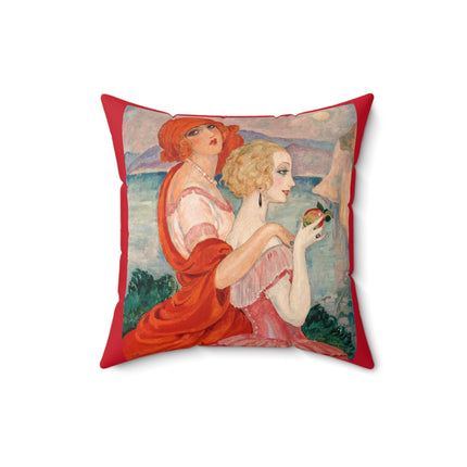 Sur la Route d'Anacapri by Gerda Wegener Spun Polyester Square Pillow