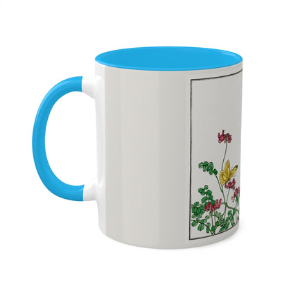 Butterflies and flower illustration by Morimoto Toko Colorful Mugs, 11oz