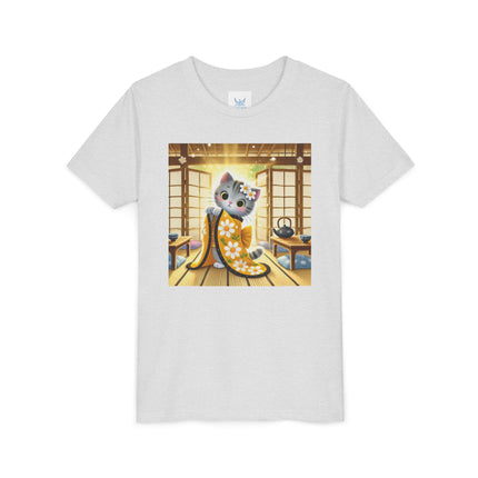 Playful Kitten in the Tea Room Youth Short Sleeve Tee