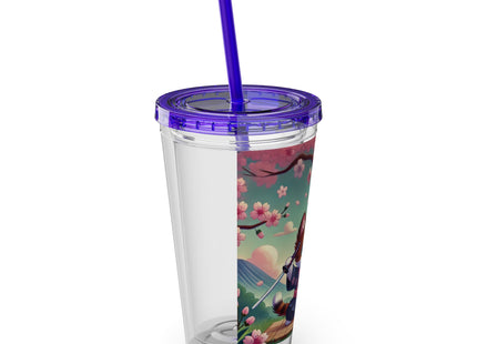 Samurai Kitten Sunsplash Tumbler with Straw, 16oz