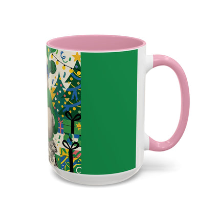 🍀🎄 The Emerald Holly Christmas Colorful Mug – Art Deco Holiday Elegance