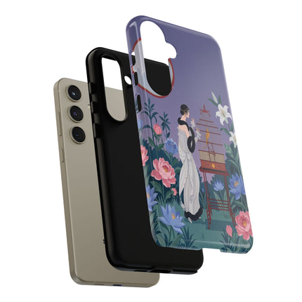 🌸🐦 The Lady Of The Garden Birdcage Phone Case – Art Deco Floral Elegance