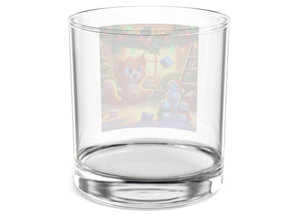 Naughty or Nice Kitten Christmas Rocks Glass, 10oz