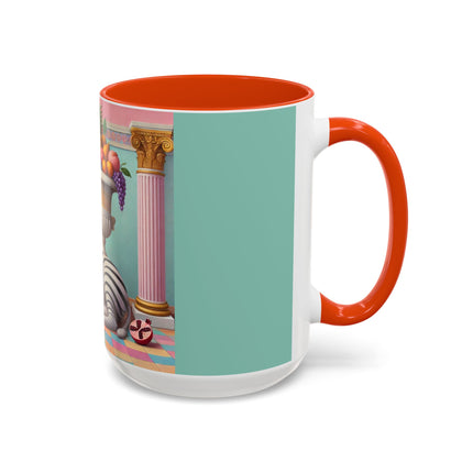 Still Life with Zebra, Fruit, and Pink Columns Colorful Mugs (11oz, 15oz)
