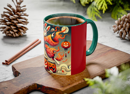 Jack-O’-Lantern Drums & The Kabuki Rabbit Colorful Mugs (11oz, 15oz)