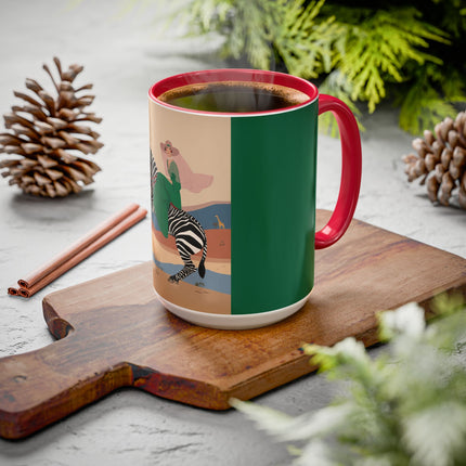 Zebra Rider Colorful Mugs – Safari Chic & Art Deco Adventure
