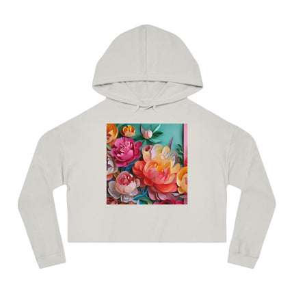 Peonies in Full Bloom Women’s Cropped Hooded Sweatshirt