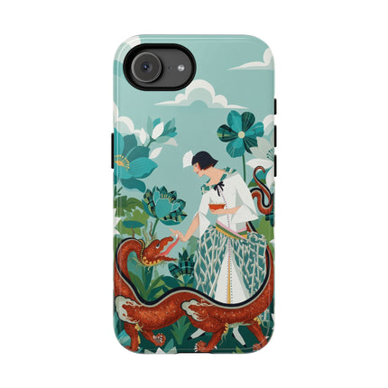 🐉🌿 The Dragon Keeper Phone Case – Art Deco Floral Fantasy