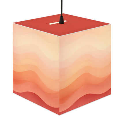 Autumn Serenade in Peach and Orange Light Cube Lamp