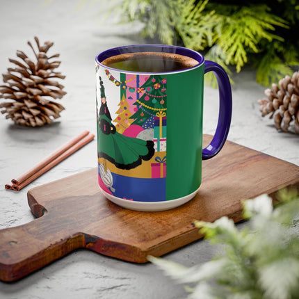 🎄🎁 The Emerald Christmas Belle Colorful Mug – Colorful Holiday Fashion Fantasy