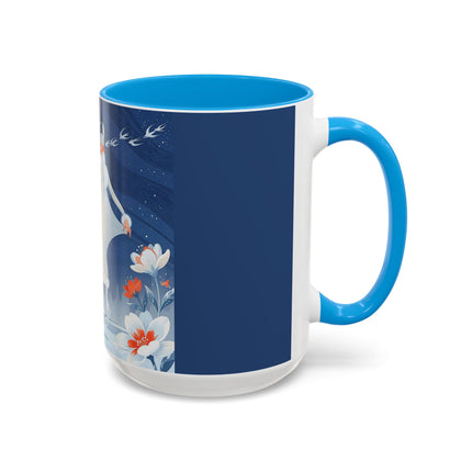 ❄️⛸️ The Winter Skater’s Flight Colorful Mug – Art Deco Floral Fantasy
