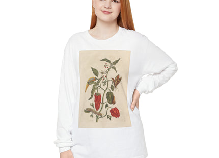 Botanical Pl.15 by Maria Sibylla Merian Garment-dyed Long Sleeve T-Shirt