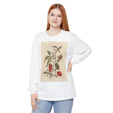 Botanical Pl.15 by Maria Sibylla Merian Garment-dyed Long Sleeve T-Shirt