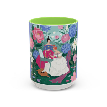 The Ladies Of The Blossoming Vanity Colorful Mugs – Art Deco Floral Elegance