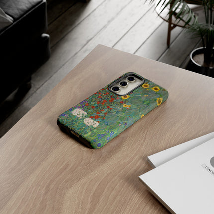 Farm Garden with Sunflowers by Gustav Klimt Phone Cases