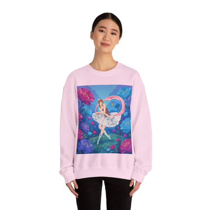 🦋🌸 The Butterfly Garden Ballet Crewneck Sweatshirt – Art Deco Floral Whimsy