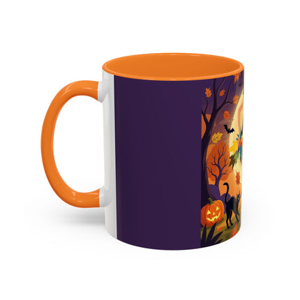 🌕🍂 Autumn Song Beneath The Harvest Moon Colorful Mug – Whimsical Halloween Charm