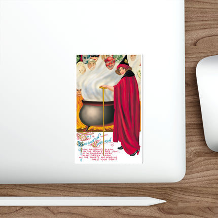 The Hallowe'en Cauldron In the Firelight's Gleam Die-Cut Stickers (5 Sizes)