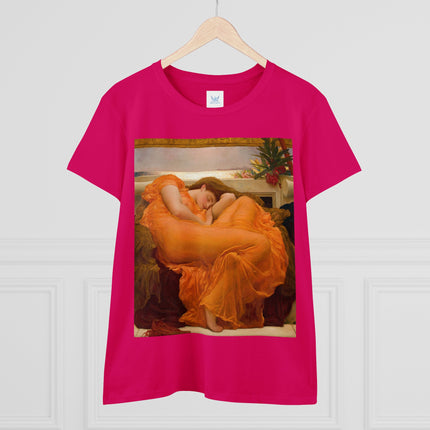 Flaming June by Frederic Leighton Women's Midweight Cotton Tee