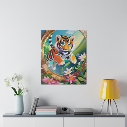 Majestic Tiger Cub Matte Canvas, Stretched, 0.75"