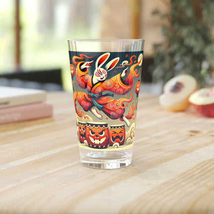 Jack-O’-Lantern Drums & The Kabuki Rabbit Glass, 16oz