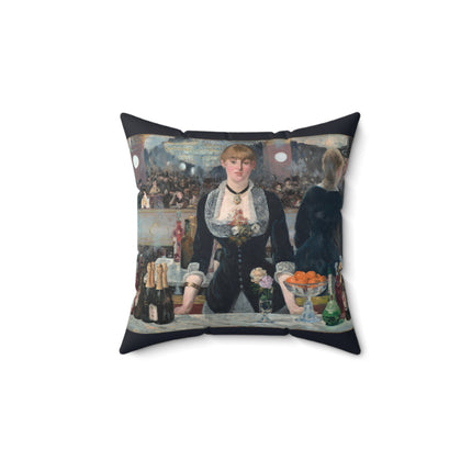 A Bar at the Folies-Bergère by Edouard Manet Spun Polyester Square Pillow