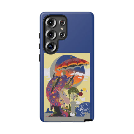 Parasol Sunset Geisha Phone Case – Elegant Twilight Grace