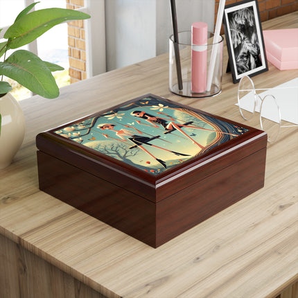Whispers on the Spring Swing Jewelry Box – Elegant Spring Reverie