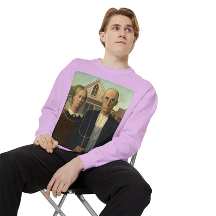 American Gothic by Grant Wood Unisex Garment-Dyed Sweatshirt
