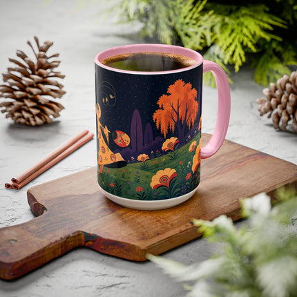 🌙🌼 The Moonlit Floral Dancer Colorful Mug – Art Deco Garden Fantasy