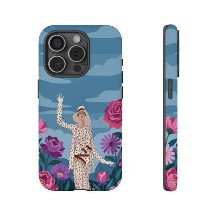 🌺👒 The Grand Flower Promenade Phone Case – Art Deco Fashion Illustration