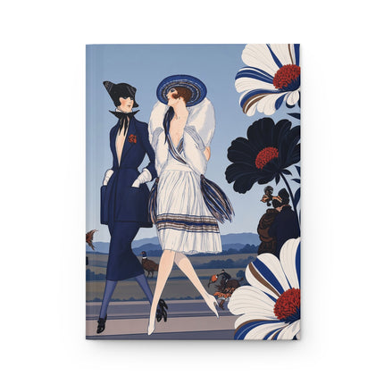 🌸💙 The Grand Floral Fashion Parade Hardcover Journal – Art Deco Style & Whimsy