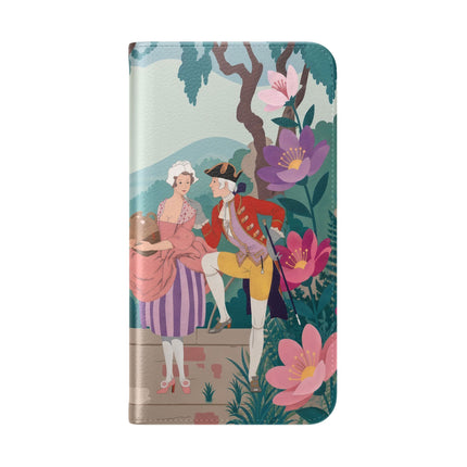 🌺🎭 The Garden Courtship Flip Case – Art Deco Floral Romance
