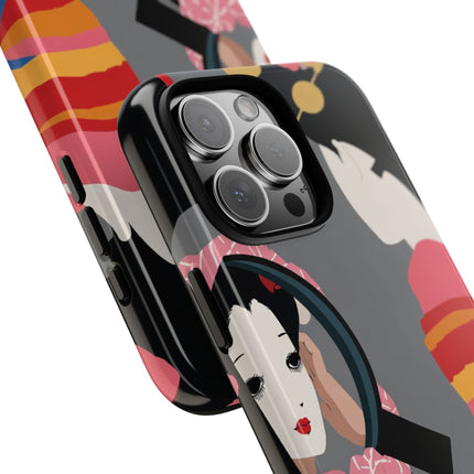 Geisha Mirror Phone Case – Elegant Reflection & Timeless Beauty