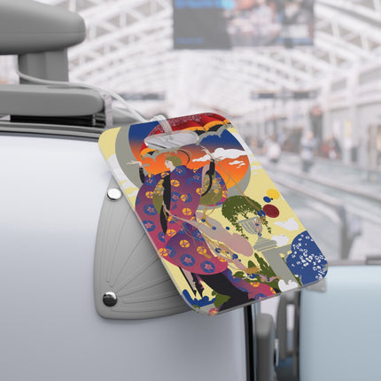Sunset Butterfly Kimono Luggage Tag – Elegant Dream & Vibrant Grace