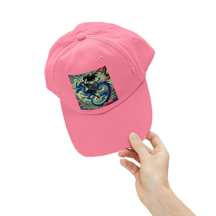 Mystic Guardian of the Sky Unisex Distressed Cap