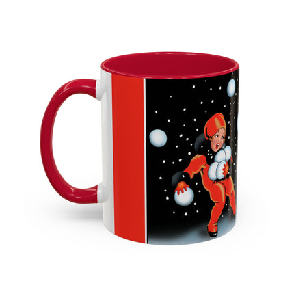 A Festive Snowball Toss Colorful Mugs (11oz, 15oz)
