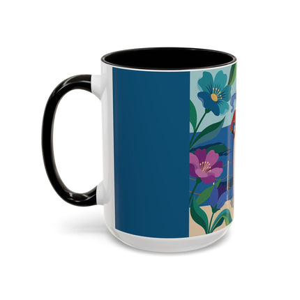 The Lady Of The Golden Horizon Colorful Mugs – Art Deco Coastal Elegance