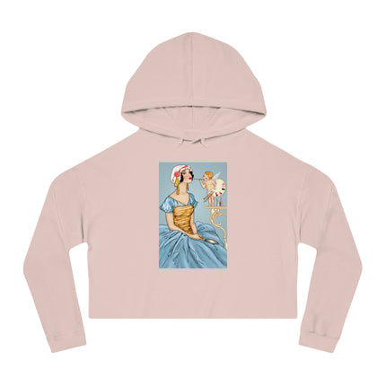 The Enchanting Painter: A Fairy's Artistic Touch Women’s Cropped Hooded Sweatshirt