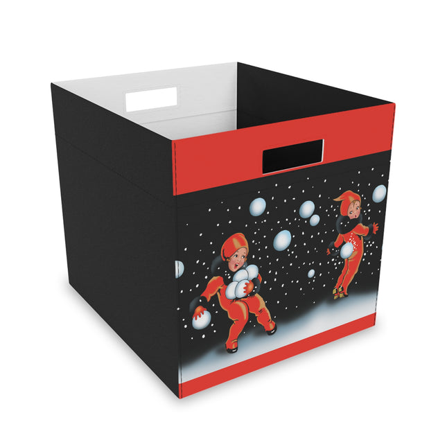 A Festive Snowball Felt Storage Box