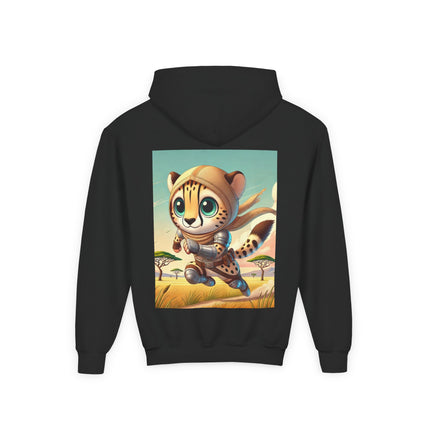 Swift Cheetah Youth Hooded Sweatshirt – Speed, Energy & Bold Adventure